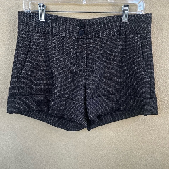 Theory “ Hammish Maze” Brown Tweed Cuffed Wool Blend Shorts Size 6 EUC! - Picture 1 of 4